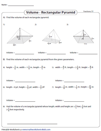 Volume of Rectangular Pyramids | Fractions