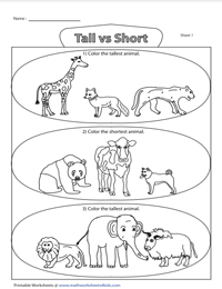 Coloring the Tallest or Shortest Animal