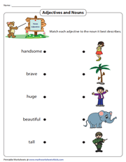 Matching Adjectives and Nouns