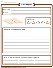 Book Report Writing Template - 1