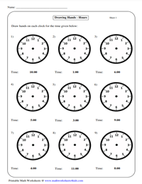 Drawing Hands on the Clock | Hourly Increment