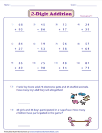 Two-Digit Addition: With Regrouping - Standard