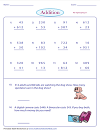 Adding 3-Digit and 2-Digit Numbers: No Regrouping