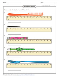Measuring Objects with Rulers | Half Centimeters