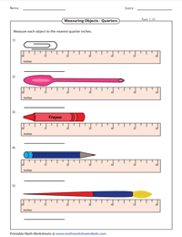 Measuring Length of Objects using a Ruler | Quarter Inches