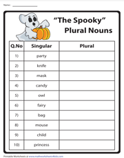 Spooky Plural Nouns