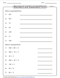 Standard and Expanded Form | Units Place Value