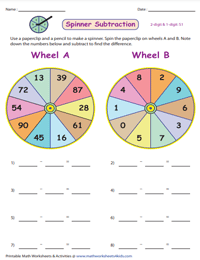 Spinner Subtraction Game