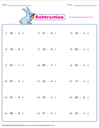 Subtracting Single-Digit from 2-Digit Numbers | No Regrouping