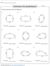 Perimeter of Quadrilaterals | Integers - Type 1