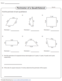 Perimeter of Quadrilaterals | Integers - Type 2