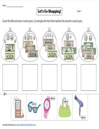 Matching Money and Prices | Cut and Glue Activity