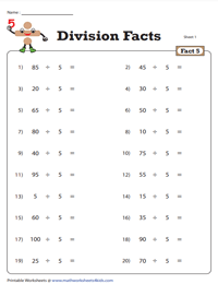 Division Facts for 5