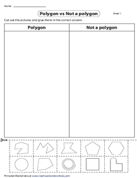Polygons Vs Not-Polygons | Cut and Glue Activity