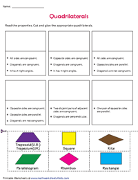 Properties of Quadrilaterals | Cut and Glue Activity