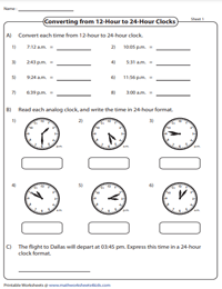 Convert 12-Hour to 24-Hour Clocks