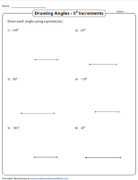 Drawing Angles | 5-Degree Increments