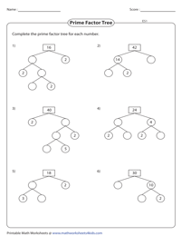Complete the Prime Factor Tree