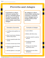 Proverbs and Adages | Chart