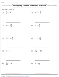Multiplying Fractions by Whole Numbers | Mixed Review