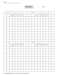 Division using Grids | 4-Digit by 1-Digit