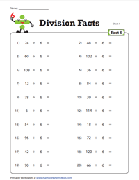 Division Facts - 6