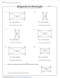 Finding the Indicated Measures: Diagonals