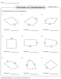 Perimeter of a Quadrilateral using the Congruent Property