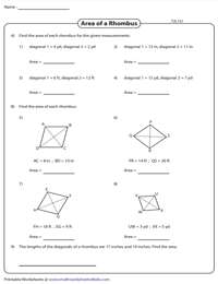 Area of a Rhombus | Integers - Type 2
