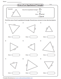 Area of Equilateral Triangles