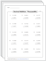 Adding Decimals: Column Addition
