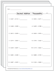 Adding Decimals: Horizontal Addition