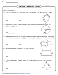 Applications of One-Step Equations in Geometry