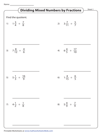 Dividing Improper Fractions and Mixed Numbers