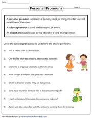 Identifying Subject and Object Pronouns