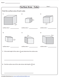 Surface Area of Cubes with Fractional Side Lengths