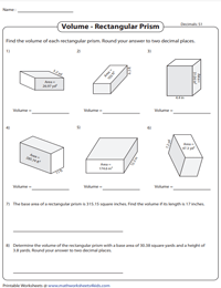 Volume of Rectangular Prisms | Decimals