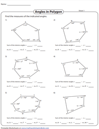 Find the Indicated Interior Angles | Algebra in Polygons