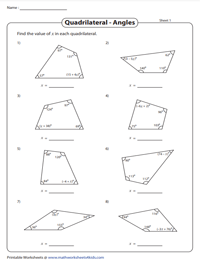 Interior Angles of Quadrilaterals | Solving for 'x'