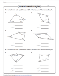 Interior Angles of a Quadrilateral | Solving for x