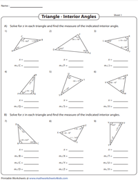 Interior Angles of a Triangle | Solving for x