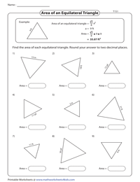 Area of Equilateral Triangles | Integers