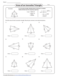 Area of Isosceles Triangles | Integers