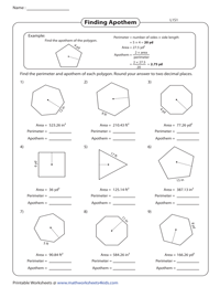 Apothem of a Polygon using the Side Length and Area
