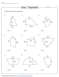 Area of Trapezoids | Fractions