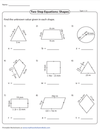 Two-Step Equations - Shapes