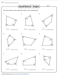 Find the Indicated Angle in Each Quadrilateral