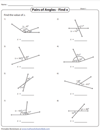 Pairs of Angles and Linear Expressions