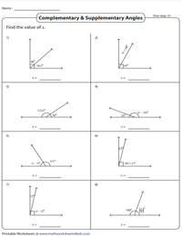 Algebra in Complementary and Supplementary Angles | One-Step