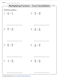 Multiplying Two Fractions - Cross Cancellation